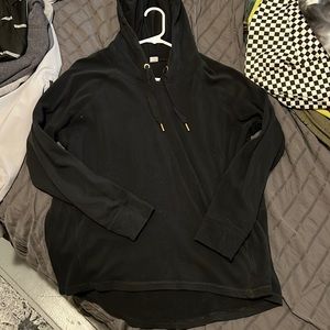 Black Oversized Flowy Activewear Hoodie
